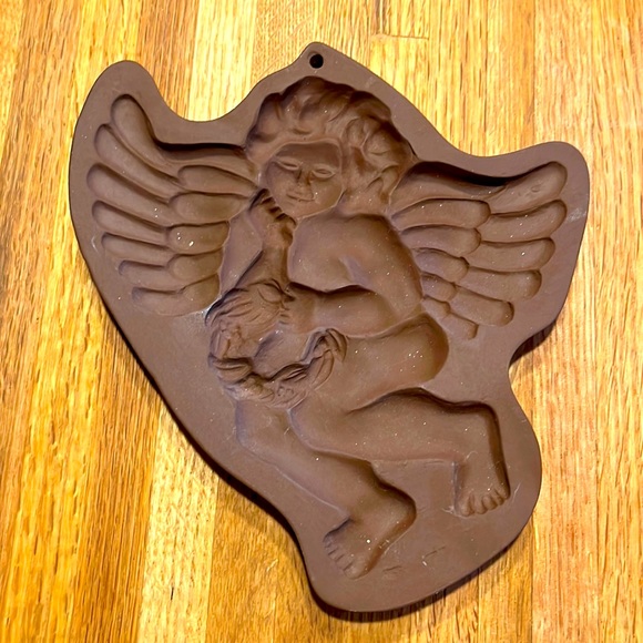 Vintage Heartstone Angel stoneware cookie mold - Picture 1 of 2